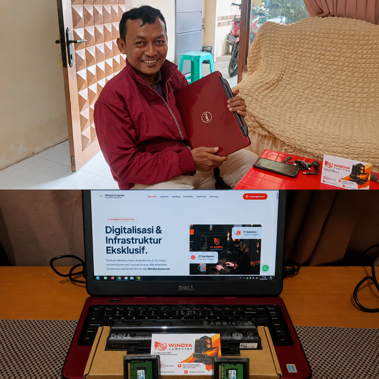 SERVICE MAINTENANCE PERGANTIAN BATTRY dan UPGRADE MEMORY LAPTOP DELL INSPIRON N4050
